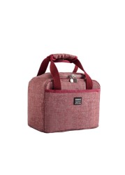 Insulated Storage Lunch Bag Thicken Picnic Fashion Wear Resistant Unisex Pouch Oxford Cloth Carry With Dinner Handle Zipper