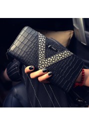 Women's Wallet Crocodile Pattern Purse Female Long Wallet Coin Purse Fashion Zipper Bag for Women Card Holders Clutch Money Bag