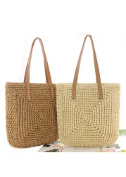 summer woven women bag large capacity straw woman shopper beach handmade handbags high design for women fashion female shoulder bag