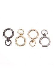 4pcs Open Circle Snap Hook Spring Gate O Ring Trigger Clasps Leather Bag Strap