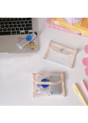 2021 New PVC Coin Purse Women Transparent Kawaii Wallet Keychain Card Holder Storage Bag Girls Clear Small Lipstick Bag Pouch