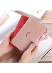 Fashion women's new small wallet multi-card zipper bag fashion buckle first layer cowhide coin purse female