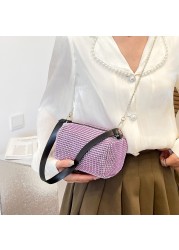 المرأة مشرق الماس حمل حقيبة المحمولة الإناث Crossbody محفظة حقيبة سلسلة سستة الكتف رسالة دلو مخلب الحقيبة حقيبة يد 2022