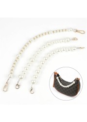 X7YA Artificial Pearl Purse Chain Handles For Handbag Shoulder Bag Strap Replacement