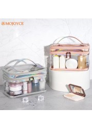 Travel PVC Cosmetic Bags INS Fashion Women Transparent Clear Zipper Makeup Bags Organizer Bath Wash Make Up Tote Handbags Case