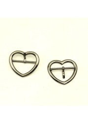 20pcs ID38mm Fashion Metal Heart Pin Buckles Strap Belt Adjust Adjuster Clasp Hook DIY Clothes Shoes Decoration Buckle