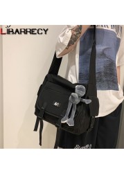 Cute Pendant Design High Quality Nylon Ladies Fashion Shoulder Bag Paneled New Design Women Student Bags 2022 New Messenger Bag