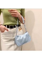 2022 Fashion Women Nylon Zipper Bag Small Lady Casual Messenger Bag Shopping Travel Bag Tote Purse Clutch For Ladies