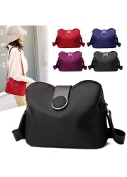 Fashion Women Crossbody Bag Black Soft Nylon Shoulder Bag Patchwork Messenger Bag Small Flap Bags Bolsas Feminina