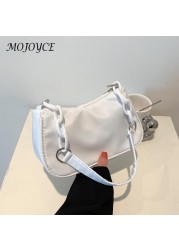 Solid Color Crescent Shape Shoulder Bag Elegant Women Large Casual Small Handbag Leisure Purse Bag for Women