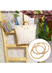 THINKTHENDO - Bamboo Round Handle, for Handmade Handbag, DIY Bag Accessories