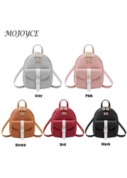 Women Backpacks Contrast Color Soft Handle PU Leather Small Shoulder Messenger Bag Daily Shopping Handbag