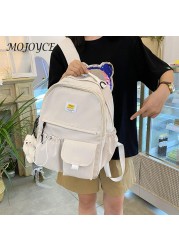 Fashionable single color nylon travel backpack large capacity female student daily shopping travel bag