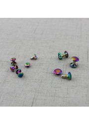 50-100pcs 6mm 8mm 10mm 12mm rainbow double cap rivets fasteners high quality leather crafts bags shoes studs