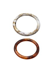 2pcs Fashion Resin Round Ring Purse Handle For Bag Making Handle Replacement DIY Crafts Women Girls Bags Parts Accessory