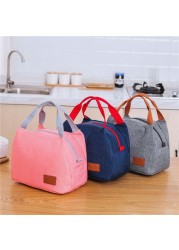 Waterproof Lunch Bag Nylon Portable Zipper Thermal Lunch Bag Oxford Bags For Women Convenient Lunch Box Carrying Food Bags