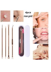 4pcs Acne Blackhead Comedone Black Spot Pimple Blemish Remover Skin Care Women Beauty Acne Treatment Pore Cleanser Needle Hook