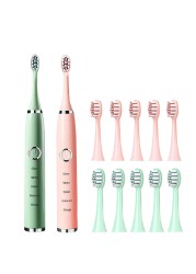 Newest Sonic Electric Toothbrush For Adult Kids Smart Timer Rechargeable Whitening Toothbrush IPX7 Waterproof 4 Brush Head