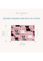 10pcs Disposable Children Mask mascarillas Cartoon Cats Kawaii Cute Print Face Mask for Kids Girl 3 Layer Disposable Mask