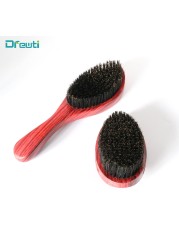 Dreyouti Wave Hard Bristle Boar Hair Brush Wooden Head Curved Palm Combs 360 Man Hairdressing Hair Styling Tools For African