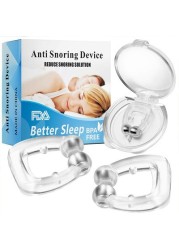 1/4pcs Magnetic Silicone Anti Snoring Stop Snoring Nose Clip Sleep Tray Sleep Help Sleep Apnea Protect Night Device