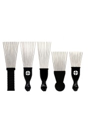 Wide Tooth Salon Use Black Metal African American Pick Comb Insert Curly Hairbrush Afro Hair Comb For Hair Styling Tool