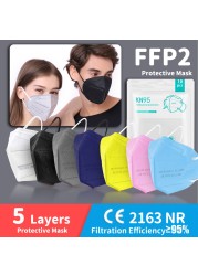 Adult FFP2 Mask 5ply KN95 Dust Safety Approved Masks Protective Face Respirator CE FPP2 FFP3 n95 ffp2masks Spain 10 days delivery