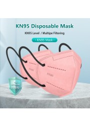 FFP2 Mascarillas KN95 شهادة Morandi قناع FPP2 5 طبقات KN95 قناع الوجه الأسود Mascarillas FPP2 معتمد Masque FFP 2