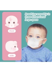 6pcs Disposable Masks for Newborn Baby 0-18 Months Baby Breathing Mask Anti-licking Children Cartoon Safety Health Care Masks