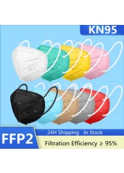 FFP2 أقنعة KN95 Mascarillas هومولوكادا 5 طبقات ffp2fan CE قناع الجهاز التنفسي FPP2 قناع وجه واقي KN 95 Masque الكبار