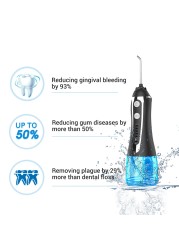 AG portable oral irrigator usb rechargeable dental flosser dental water jet 300ml 5model water tank waterproof dental cleaner