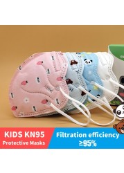 Ninos Mascarilla FPP2 KN95 Mask for Kids 4-13 Old Masky Kinder 5ply Single Pack Security Ffp2