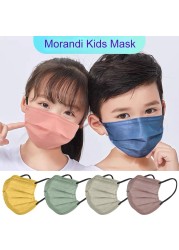 Morandi Embroidered 4 Layers Kids Mask 3-12 Years Old Children Masks Disposable Dust Mask Christmas Mask