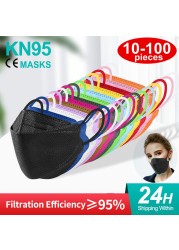 FFP2 قناع السمك KN95 أقنعة الوجه CE واقية التنفس تصفية الكبار fpp2mascarillas kn95 قناع الأسماك ffp2قناع الغبار ffp2