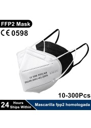 10-300pcs Reusable FPP2 Respirator Masks FFP2 Face Mask FFP2 Face Mask FFPP2