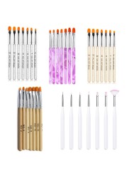 7/15pcs nail brush pen 12 different sizes nail glue phototherapy pen suitable for professional salon or home use gel nail brush