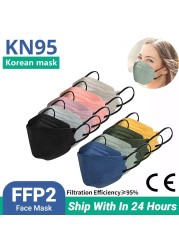 CE FFP2 قناع المسكرة التنفسية FPP2 KN95 mascarilla fpp2 homology ada 4 طبقة قناع وجه السمك الكوري fp2 قناع أسود ffp2tool KN95