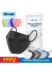 Elough 20-100pcs FFP2 negra mascarillas 4 layers reusable masque KN95 fish mask faciales mascarilla infantil fpp2 homology ada