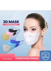 10pcs Aldult's KN95 Mask Mascarillas Pure Color FFP2 CE Mask Mascarillas FPP2 Face Masks Breathable Mouth Cover Face Mask