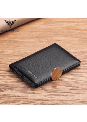 WILLIAMPOLO - Men's Slim Wallet, Luxury Genuine Leather Card Holder, Slim Wallet, New Fashion