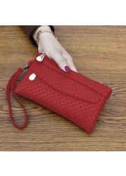 Fashion Women Leather Wallet Female Purses Zipper Wallet Ladies Coin Card Holders Waterproof Portable Phone Wallet