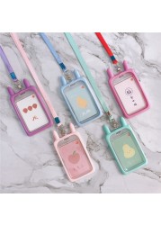 1pc Cute Kitten Rabbit High Quality Credit Card ID Holder Cute Cartoon Silicone Bus Card Case Key Holder Ring Luggage Tag Trinket