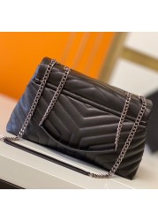 New fashion classic trend women's black leather shoulder bag handbag with gold handbag ladies handbag