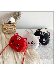 New Children Small Bags Baby Girls PU Leather Small Shoulder Crossbody Bags Cute Cat Kids Coin Purse Wallet