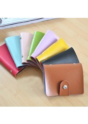 Casual Portable Durable Unisex PU Leather ID Credit Card Holder Solid Color Popular Useful Simple Slim Pocket Wallet