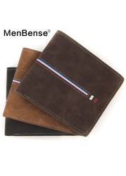 Men's fashion bag men's fashion retro hinge bronzing printing frosted multi card slot solid color leather business small wallet