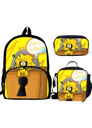 3pcs Mochila Anime mikecack Print Backpack for Boys Girls School Bags Compass Team Kawaii Funny Game Kids School Bag Pack