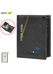 SmartLB Smart Anti-theft Wallet GPS Bluetooth Tracker Leather Wallet Clutch Mini Card Holder Christmas Gift for Father's Day