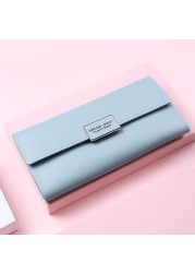 Women Long Wallets Luxury Girl PU Leather Money Pocket Phone Card Holder Female Bag Coin Purse Multi Card Stand Zipper Bag