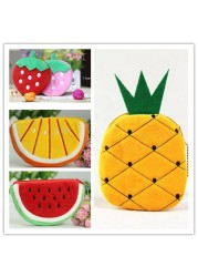 All Cartoon Fruits Coin Bag Clutch New 8cm Pineapple Orange Plush Coin Purse Purse Pouch; Baby Coin Bag Pouch Purse